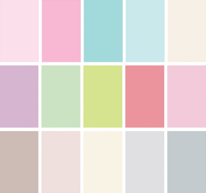 pastel shades