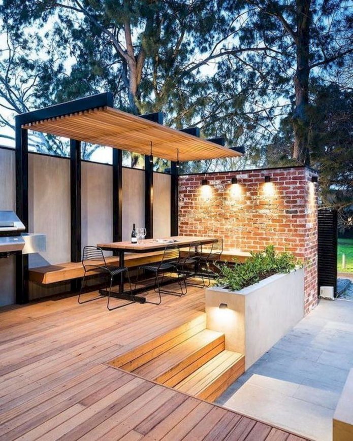 patio sur le podium