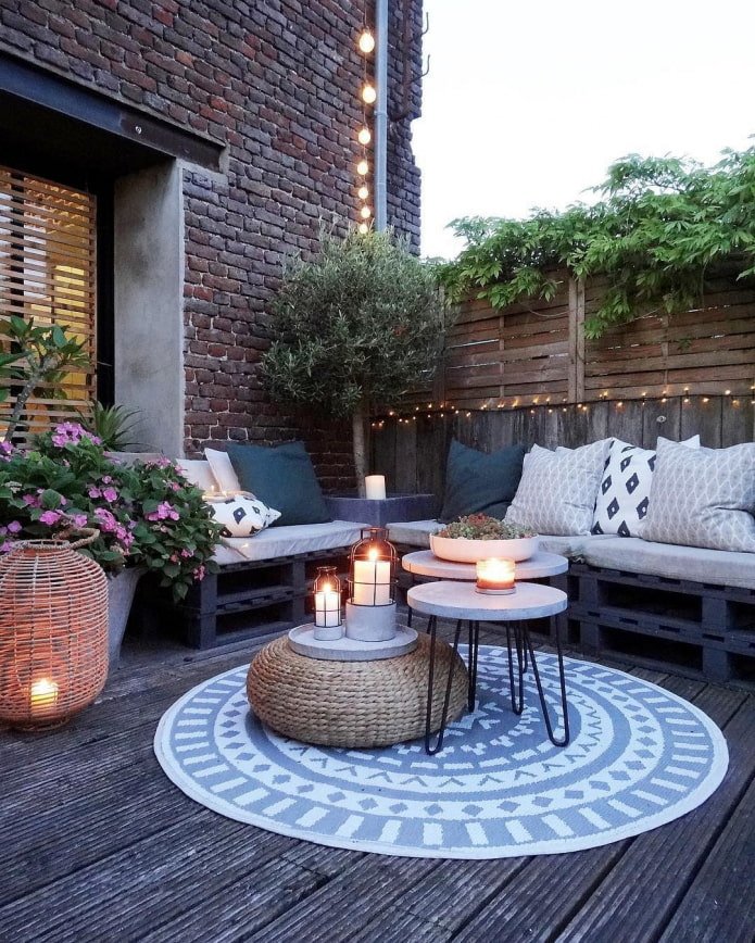 meubles de terrasse en palettes