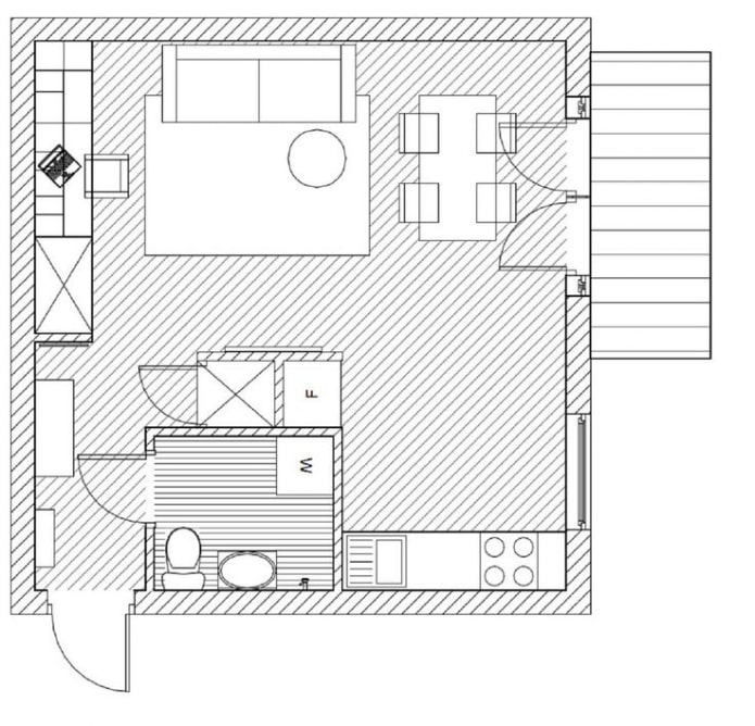 rénovation d'un appartement d'une pièce de l'époque de Khrouchtchev