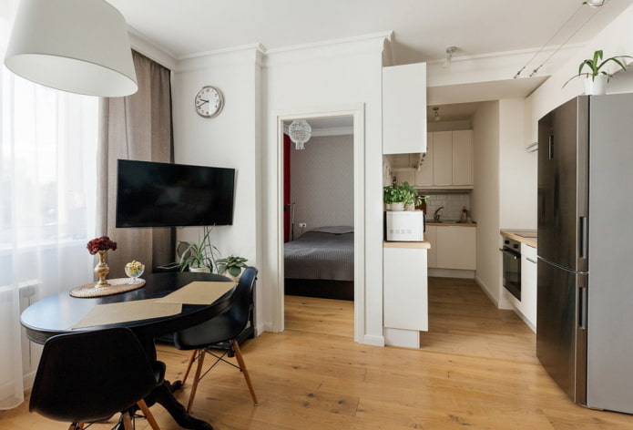 Réaménagement d'un appartement d'une pièce dans un immeuble Khrouchtchev