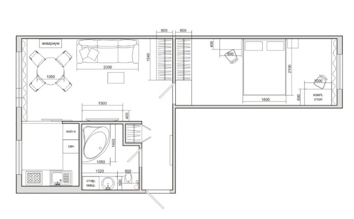 réaménagement d'un appartement Khrouchtchevka