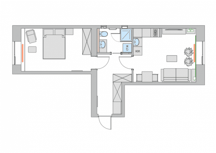 réaménagement d'un appartement Khrouchtchevka