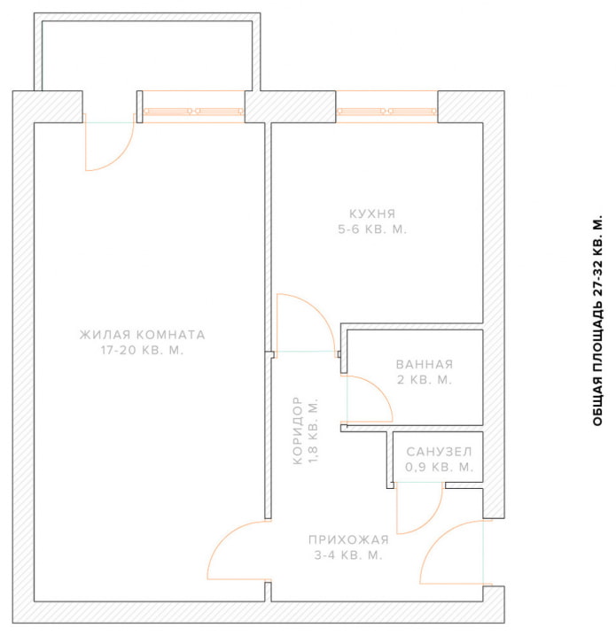 rénovation d'un appartement d'une pièce de l'époque de Khrouchtchev