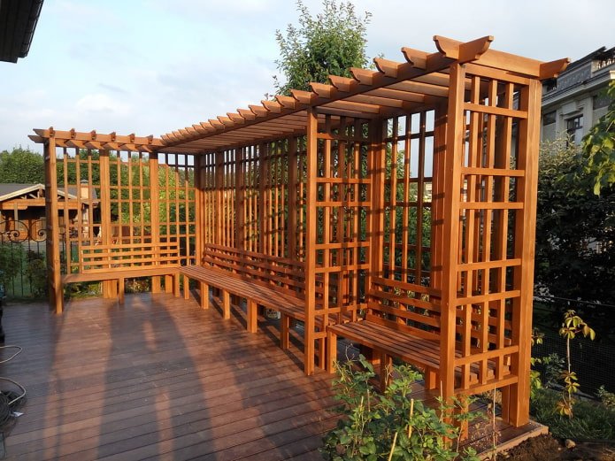 pergola avec bancs