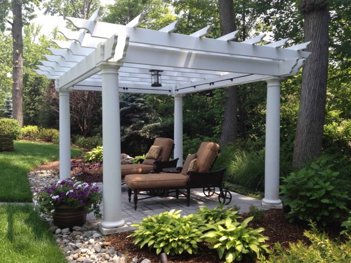 tonnelle blanche dans le jardin