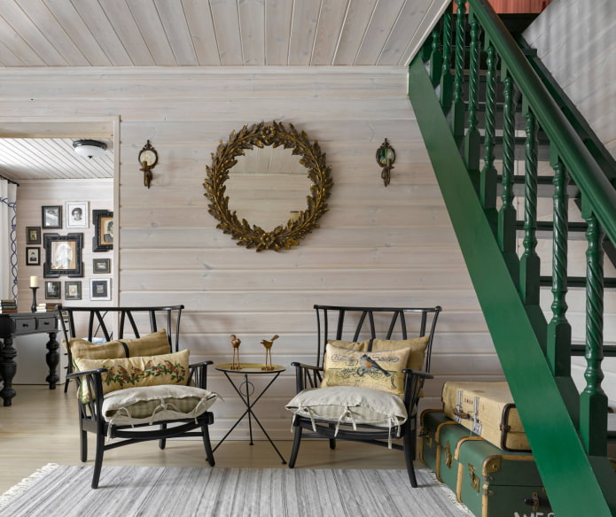 garde-corps en bois peint