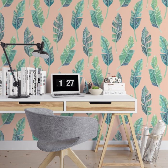 peach-green wallpaper
