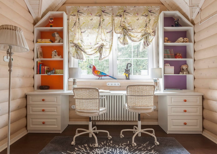 Bureau pour deux enfants à l'intérieur