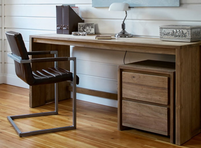 Bureau avec table de chevet à l'intérieur