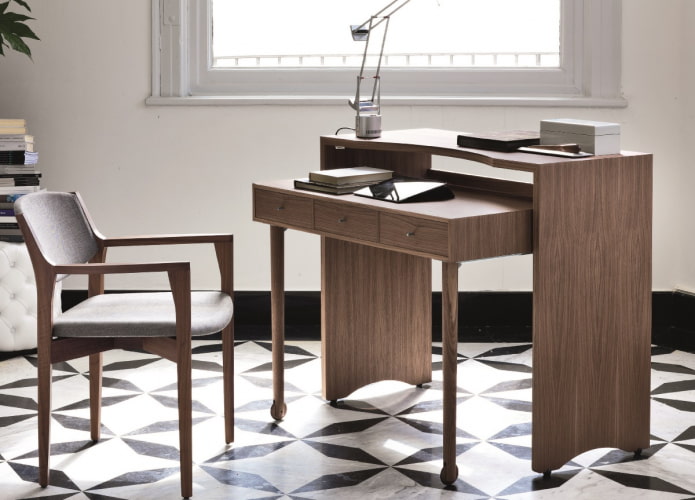bureau rétractable à l'intérieur