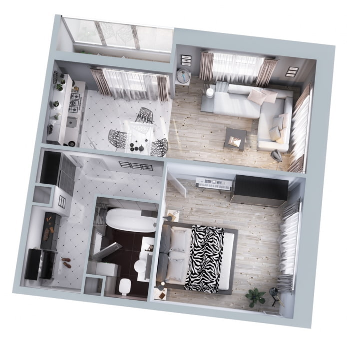 Appartement deux pièces européen
