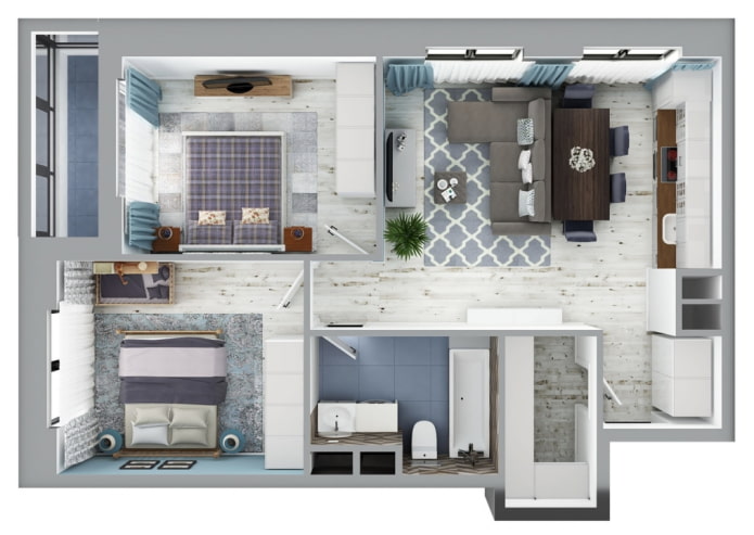 Appartement trois pièces européen