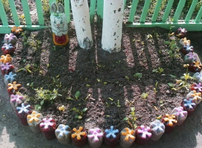 bordure en bouteilles