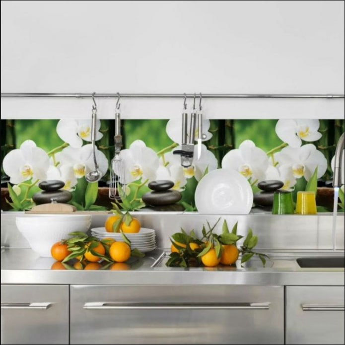 Orchidées sur un tablier