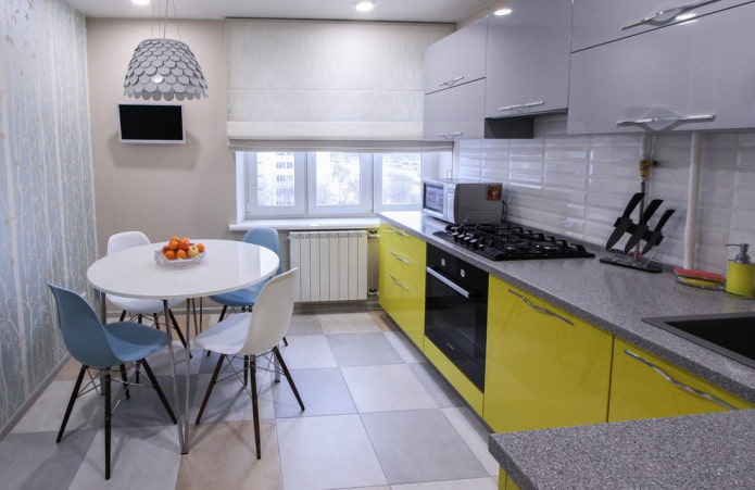 Disposition du carrelage au sol dans la cuisine