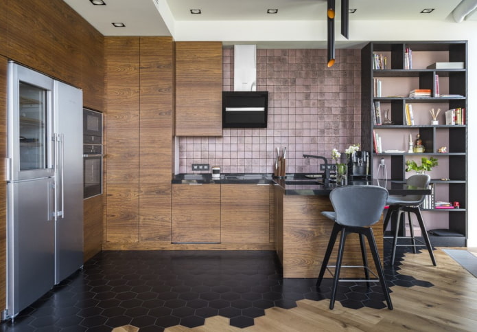 Carrelage de sol de cuisine de style moderne