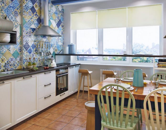 Carrelage patchwork dans la cuisine