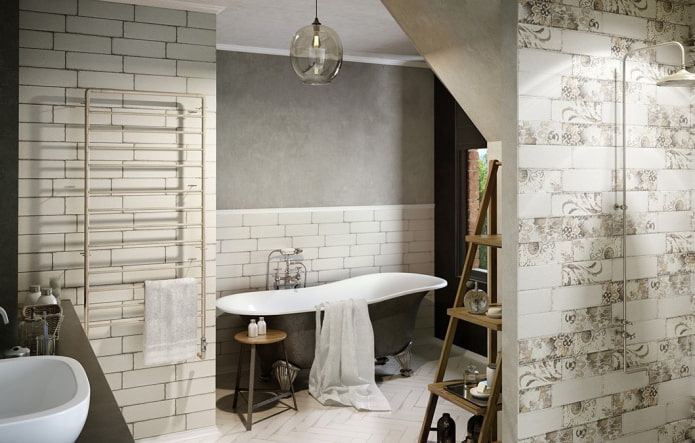 Carrelage intérieur de salle de bain style shabby chic