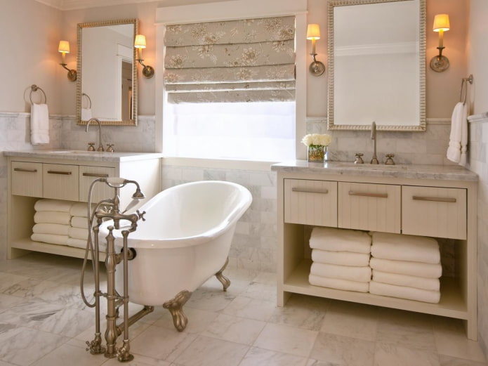 Carrelage intérieur de salle de bain style shabby chic
