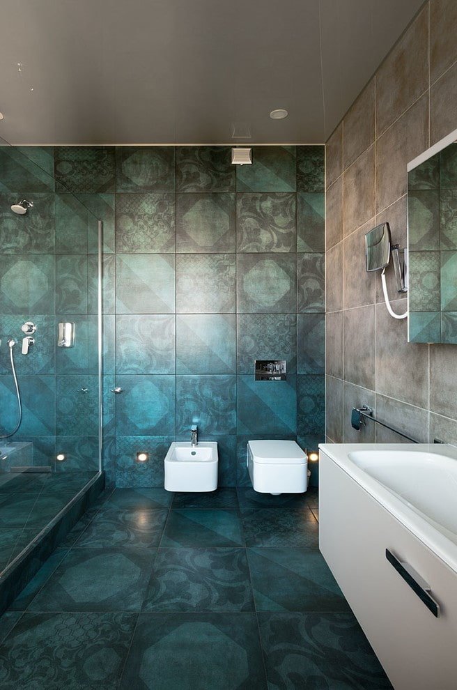 carrelage mat dans la salle de bain