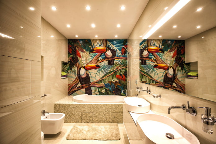 panneau de carrelage dans la salle de bain