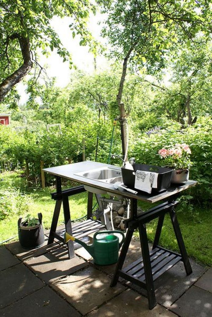 Plan de travail et lavabo
