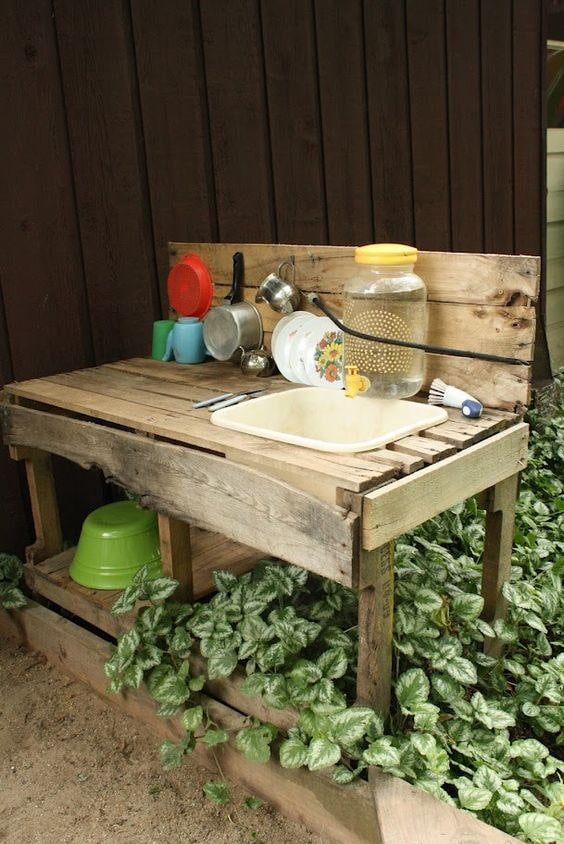 Meuble lavabo en planches