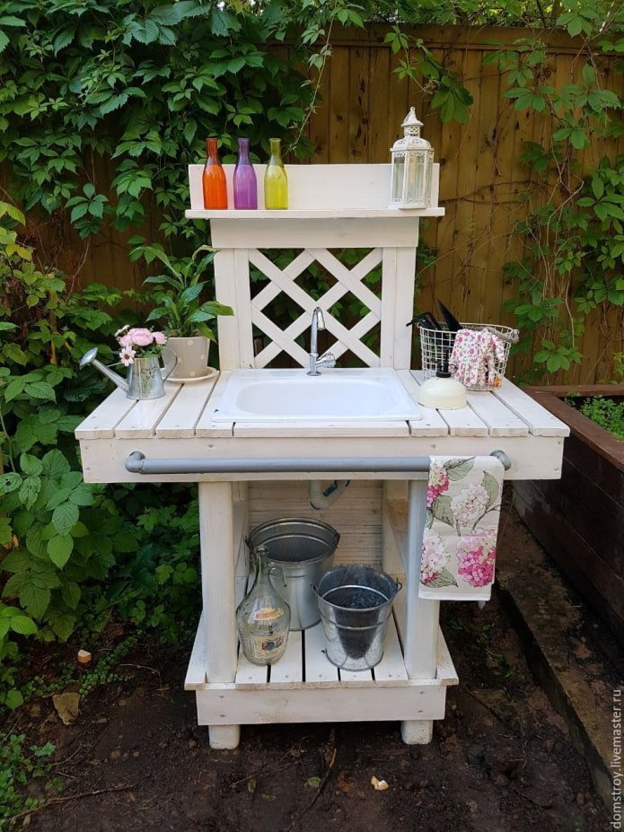 Meuble lavabo en palettes