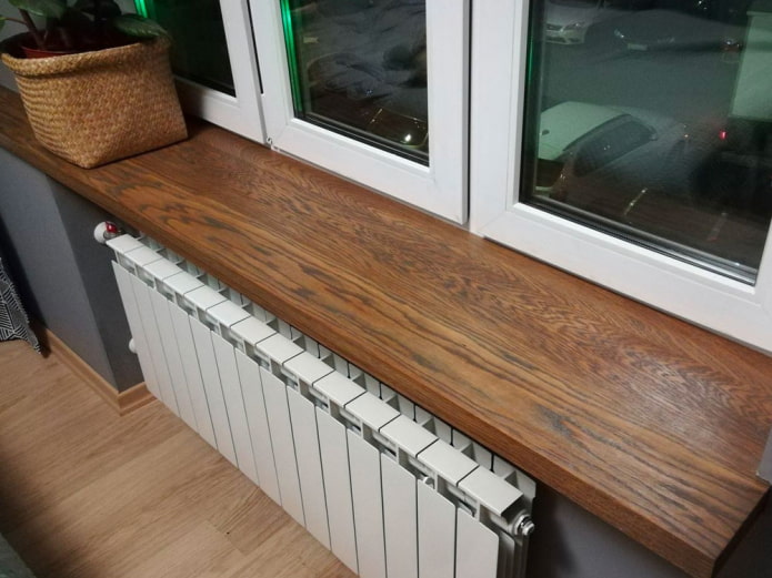 bois naturel pour appui de fenêtre