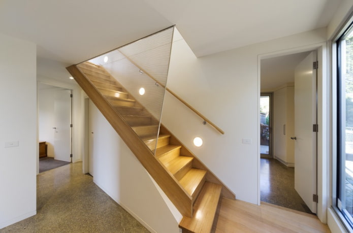 escaliers avec appliques murales dans la maison