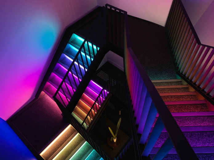 Conception d'escalier avec éclairage