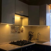 Éclairage dans la cuisine sous les Armoires : les nuances de choix et instructions étape par étape-4