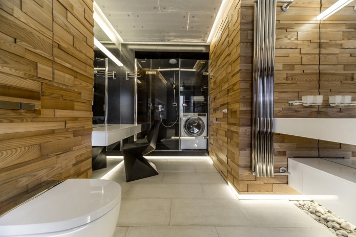 Éclairage au sol dans la salle de bain