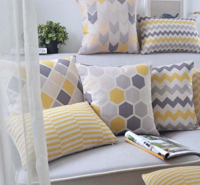 coussins avec un imprimé