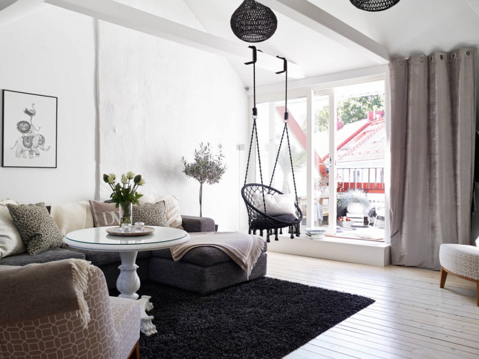 fauteuil suspendu de style scandinave