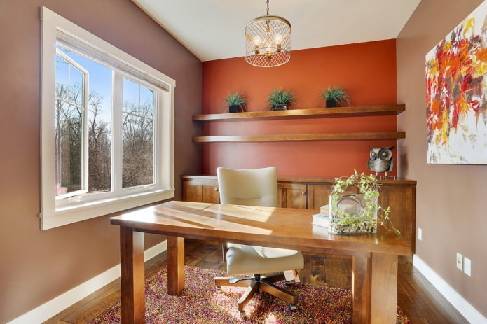 peinture bicolore avec un mur rouge d'accent