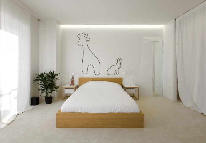 chambre blanche de style minimaliste