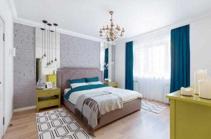 plancher dans la chambre à coucher dans un style moderne