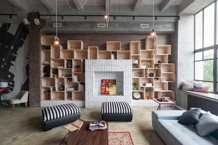 Étagères murales design à l'intérieur