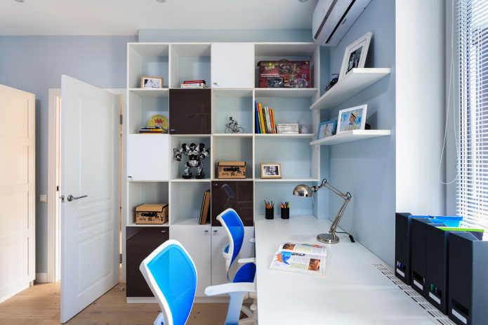 chambre d'enfant bleue