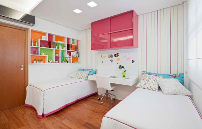 étagères fermées à l'intérieur de la chambre d'enfant