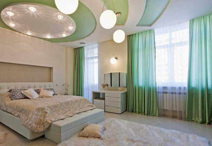 Plafond blanc et vert