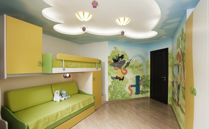 Construction en plaques de plâtre dans une chambre d'enfant