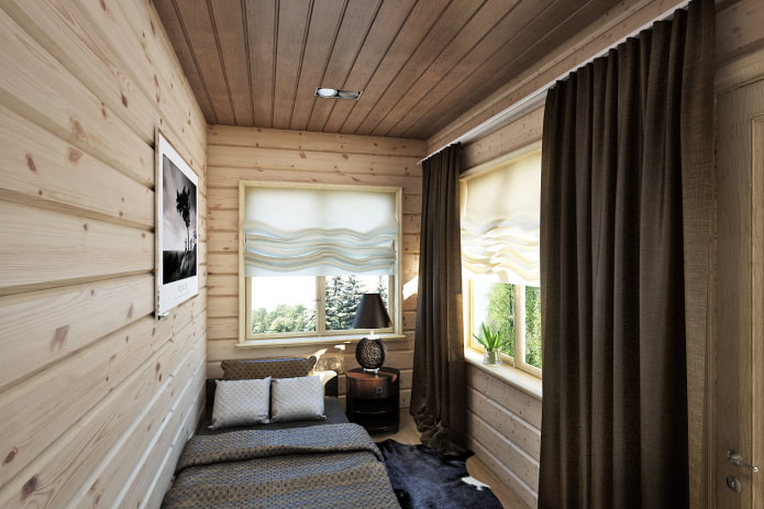 panneaux de plafond marron à l'intérieur