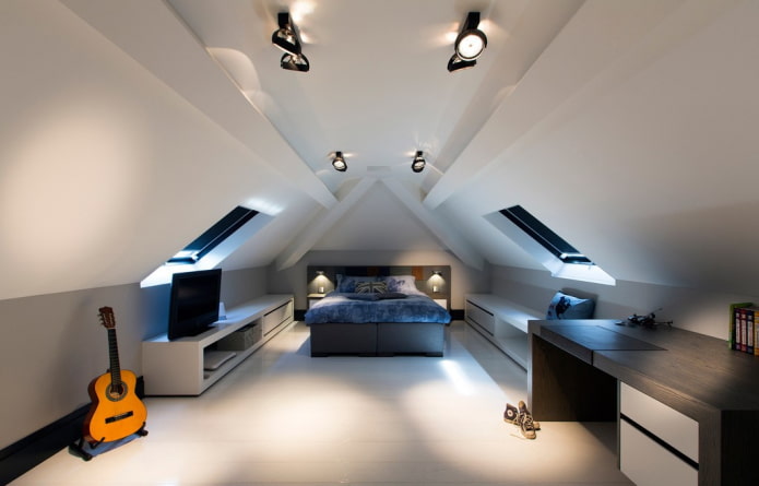 spots au plafond du grenier