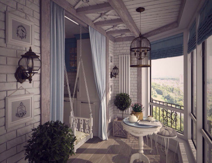 Plafond loggia de style provençal