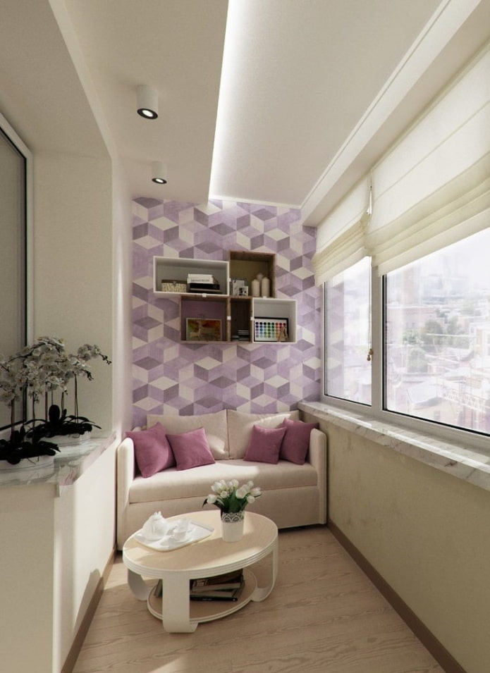 éclairage de plafond sur la loggia