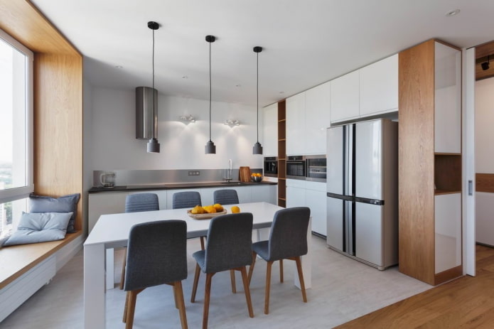 Structure de plafond à un seul niveau dans la cuisine