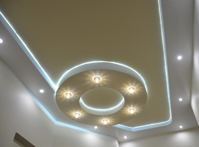 Structure de plafond avec éclairage de contour